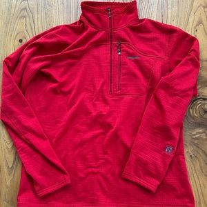 Patagonia R1 Red fleece pullover 1/4 zip jacket size Large